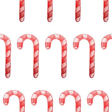Candy Cane Seamless Pattern Stock Illustration