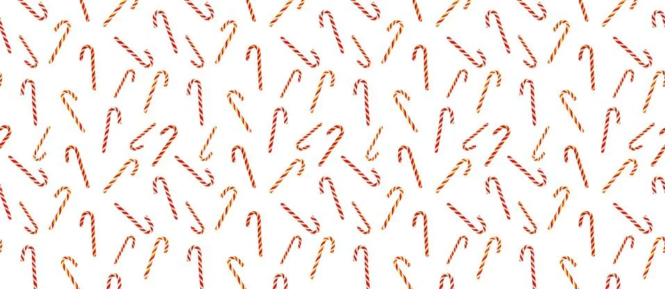 Candy cane seamless pattern isolated on white. Christmas and New Year concept. Stock Photos