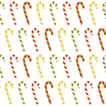 Candy cane seamless pattern on white background Stock Illustration