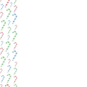 Candy cane. Seamless vertical border. Striped multicolored lollipops. Stock Illustration
