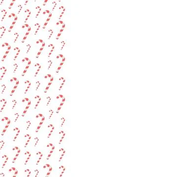 Candy cane. Seamless vertical border. Striped red and white lollipop. Stock Illustration