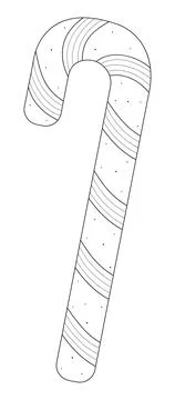 Candy cane, simple black line illustration Stock Illustration