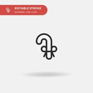 Candy Cane Simple vector icon. Illustration symbol design template for web mo Illustrazione stock