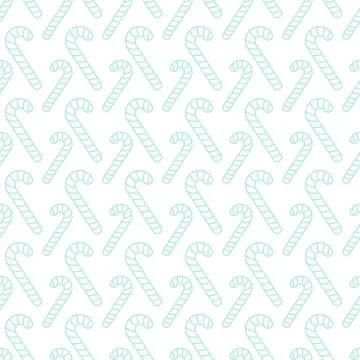 Candy cane. Sketch. Scattered striped green lollipops. vector pattern. Stock Illustration