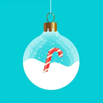 Candy cane snowball Stock Illustration