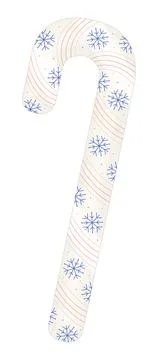 Candy cane with snowflakes Stock Illustration