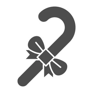 Candy cane solid icon. Christmas lollipop vector illustration isolated on white Stock Illustration