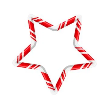 Candy cane star for christmas design isolated on white background Stock Illustration
