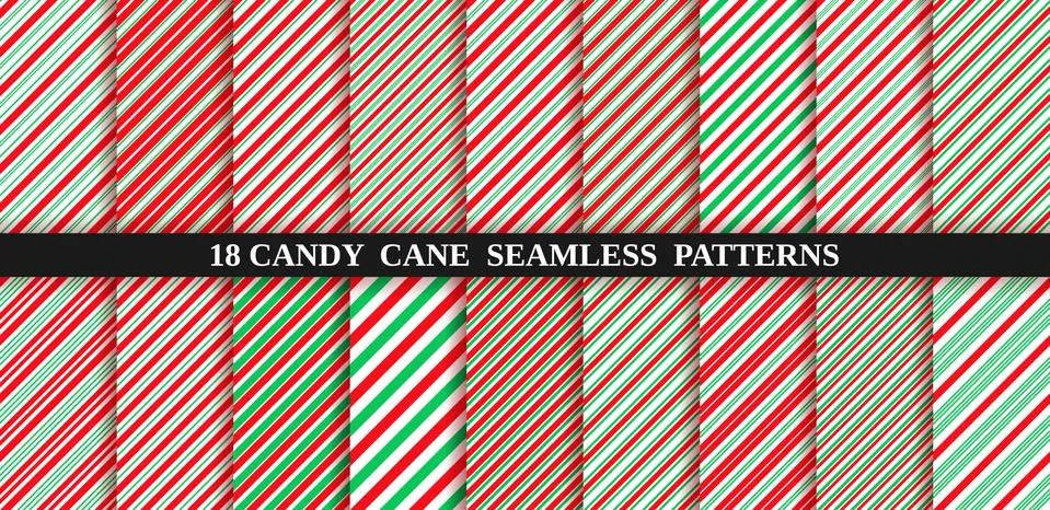 Candy cane stripe seamless pattern. Christmas texture. Vector illustration. Stock Illustration