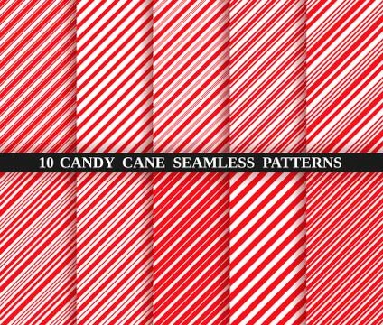 Candy cane stripe seamless pattern. Christmas texture. Vector illustration. Stock Illustration