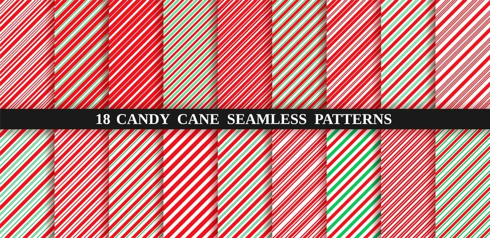 Candy cane stripe seamless pattern. Christmas texture. Vector illustration. Stock Illustration