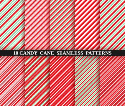 Candy cane stripe seamless pattern. Christmas texture. Vector illustration. Stock Illustration