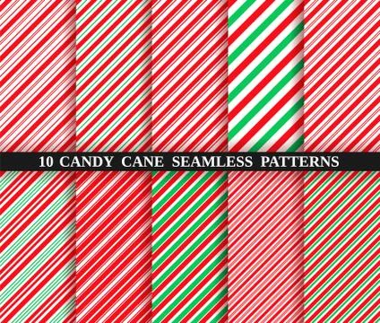 Candy cane stripe seamless pattern. Christmas texture. Vector illustration. Stock Illustration