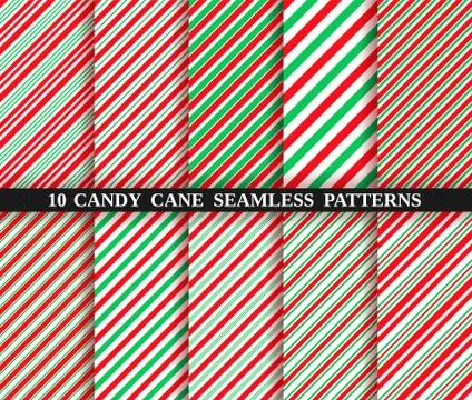 Candy cane stripe seamless pattern. Christmas texture. Vector illustration. Stock Illustration