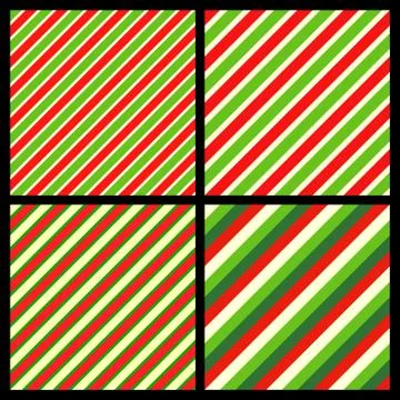 Candy cane stripes diagonal pattern set. Popular Christmas Background. seamle Stock Illustration