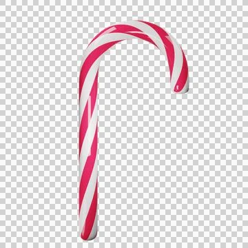 Candy cane on a transparent background sweet on Christmas Stock Illustration