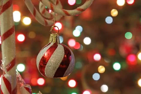 Candy cane tree bauble Stock Photos
