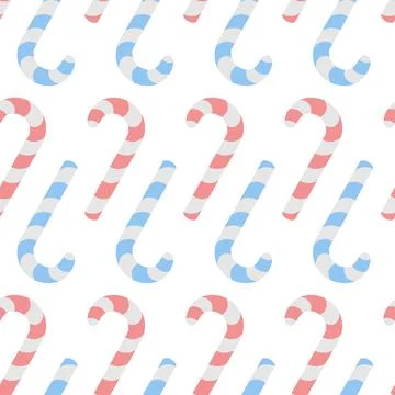 Candy cane. Upside down sweets. Seamless vector pattern. Stock Illustration