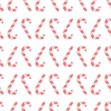 Candy cane. Upside down sweets. Repeating vector pattern. Stock Illustration