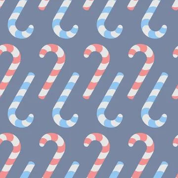 Candy cane. Upside down sweets. Seamless Christmas pattern. Illustrazione stock