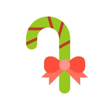 Candy cane vector, Christmas related flat style icon Stock Illustration
