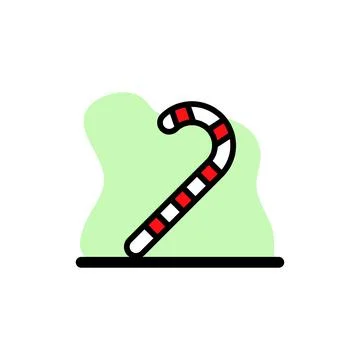 Candy Cane Vector Illustration Design Icon Conceptual Stock Illustration