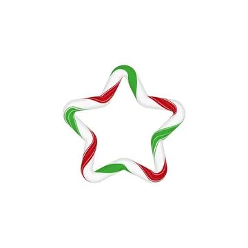 Candy cane. Vector illustration of striped frame with white, red and green Stockillustratie