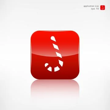 Candy cane web icon. Application button. Illustrazione stock