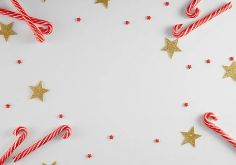 Candy cane on white background. Stock Photos