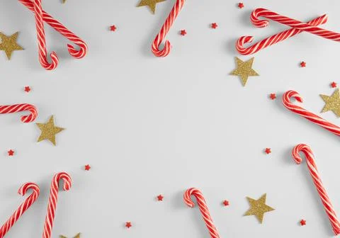 Candy cane on white background. 스톡 사진