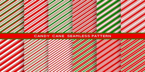 Candy cane wrapping paper seamless pattern Stock Illustration