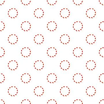 Candy cane wreath pattern creating holiday repeat background Stock Illustration