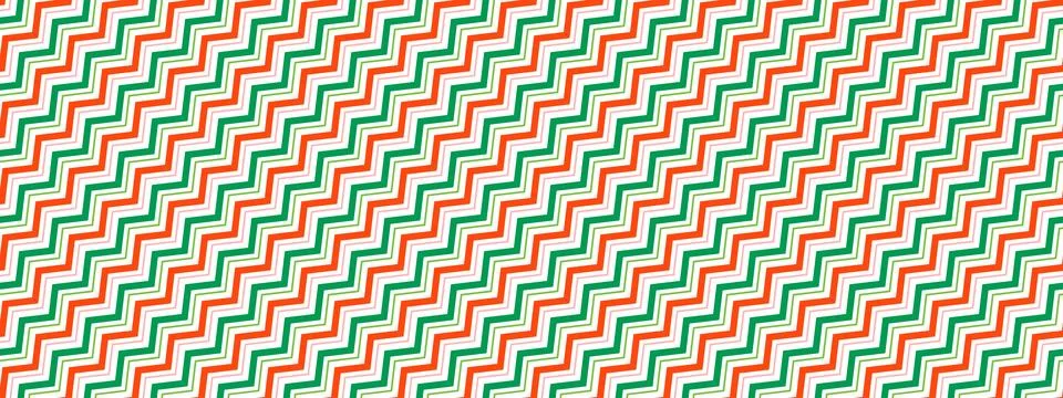 Candy cane zig zag seamless pattern. Red, green and pink zigzag stripe repeated Stock Illustration