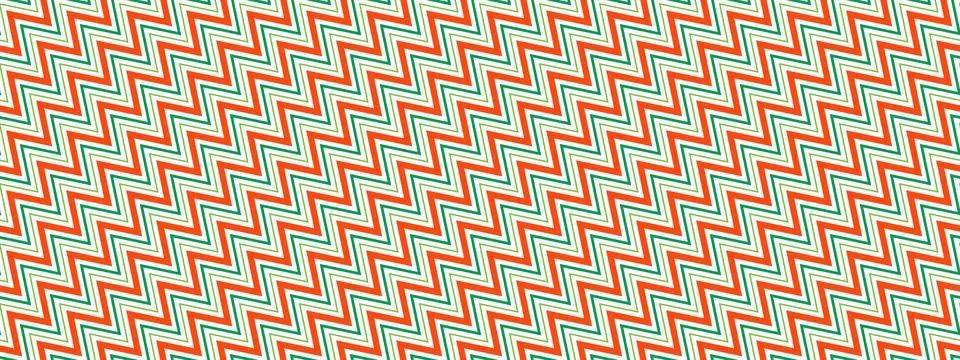 Candy cane zig zag seamless pattern. Red and green zigzag stripe repeated Stock Illustration