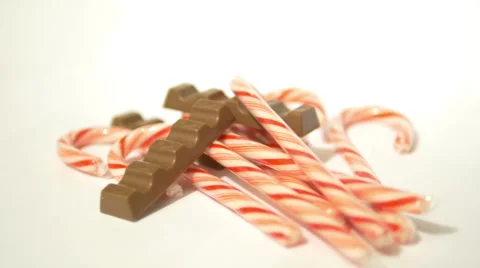 Candy Canes and Chocolate Horizontal 2 Stock Footage 45539977