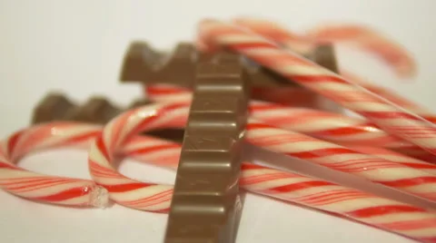 Candy Canes and Chocolate Vertical 2 Stock Footage 45694425