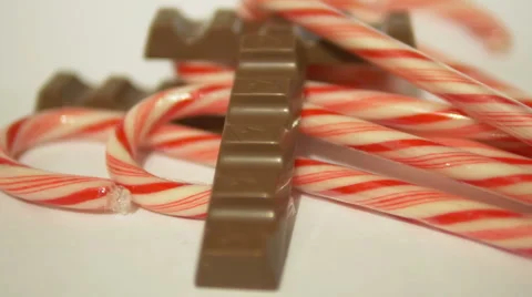 Candy Canes and Chocolate Vertical 2 4k Stock Footage 45694760