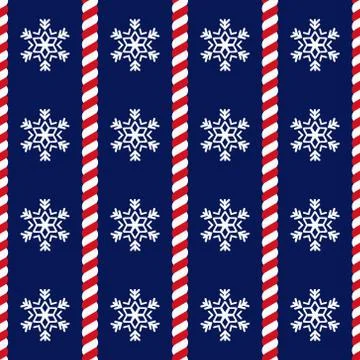 Candy canes and snowflake vector background Stock Illustration