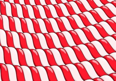 Candy Canes Background. Christmas Pattern made of twisted peppermints in red  Stock Illustration