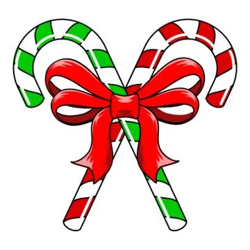 Candy Canes with Bow Illustrazione stock