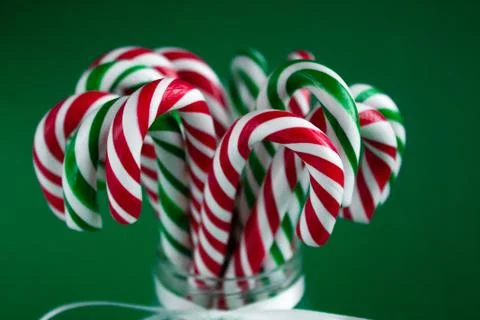 Candy canes close up Stock Photos