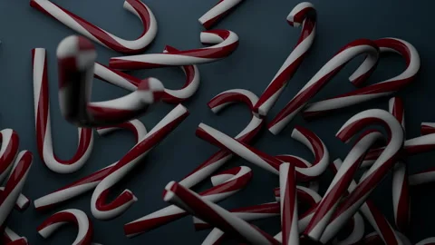 Candy Canes Falling Video stock 162716173