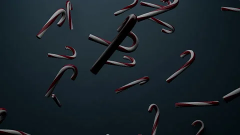 Candy Canes Falling. Seamless loop background. Stock Footage 162716101
