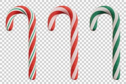 Candy Canes in Festive Colors Stock Illustration