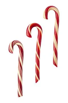 Candy canes isolated with clipping path Foto stock