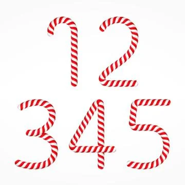Candy Canes Numbers Stock Illustration