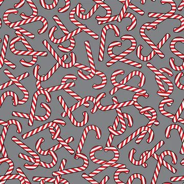 Candy canes seamless christmas vector pattern Lollipop wallpaper background Illustrazione stock