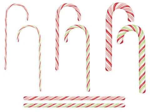 Candy Canes Set Stock Illustration
