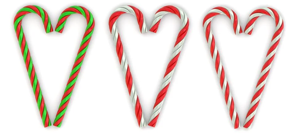 Candy canes in the shape of a heart Ilustração Stock