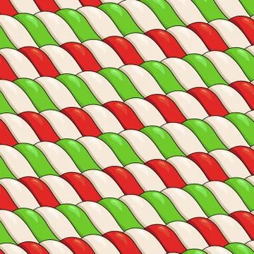 Candy canes vector pattern. christmas background with red, green and white ca Stock Illustration